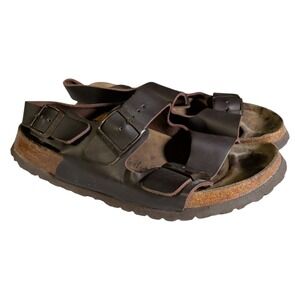 Birkenstock Milano Sandals Womens Size 11 Slingback Brown Buckle Strap Bohemian